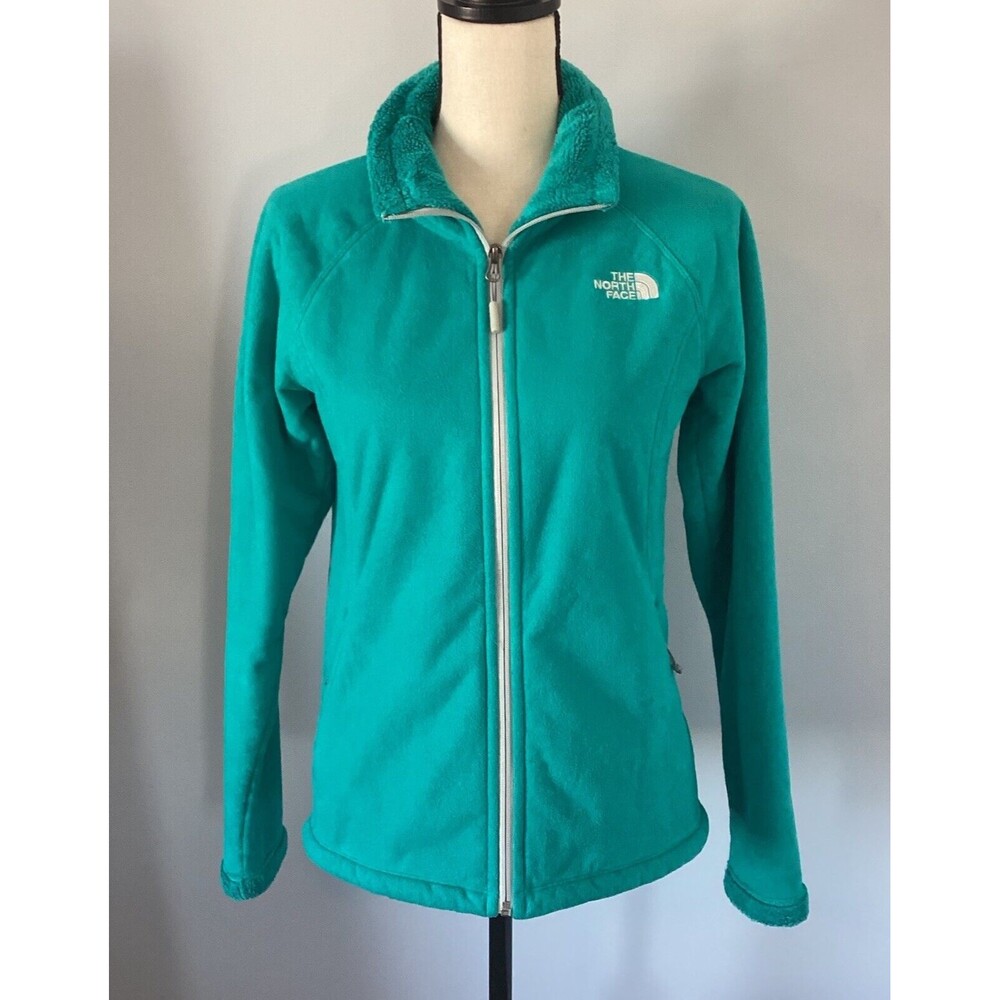The North Face Womens Fleece Sherpa Lined Full Zip Teal Green Jacket Size Small